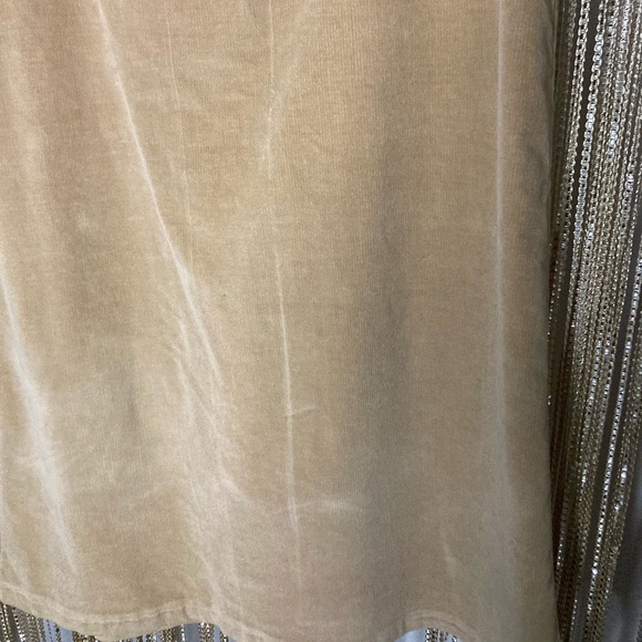 Vintage handmade tan corduroy zip closure back slit a line midi skirt - Picture 5 of 5